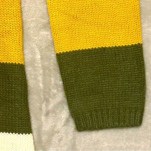 Peach Love Dress Stripes Multi-Color Cable Knit Preppy Mini Long Sleeve - Picture 5 of 10